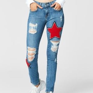 CARMAR KAVERI RYAN JEAN WITH TWO RED STAR PATCHES